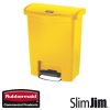 Afvalbak Slim Jim Front Step-On container Rubbermaid 30 liter geel